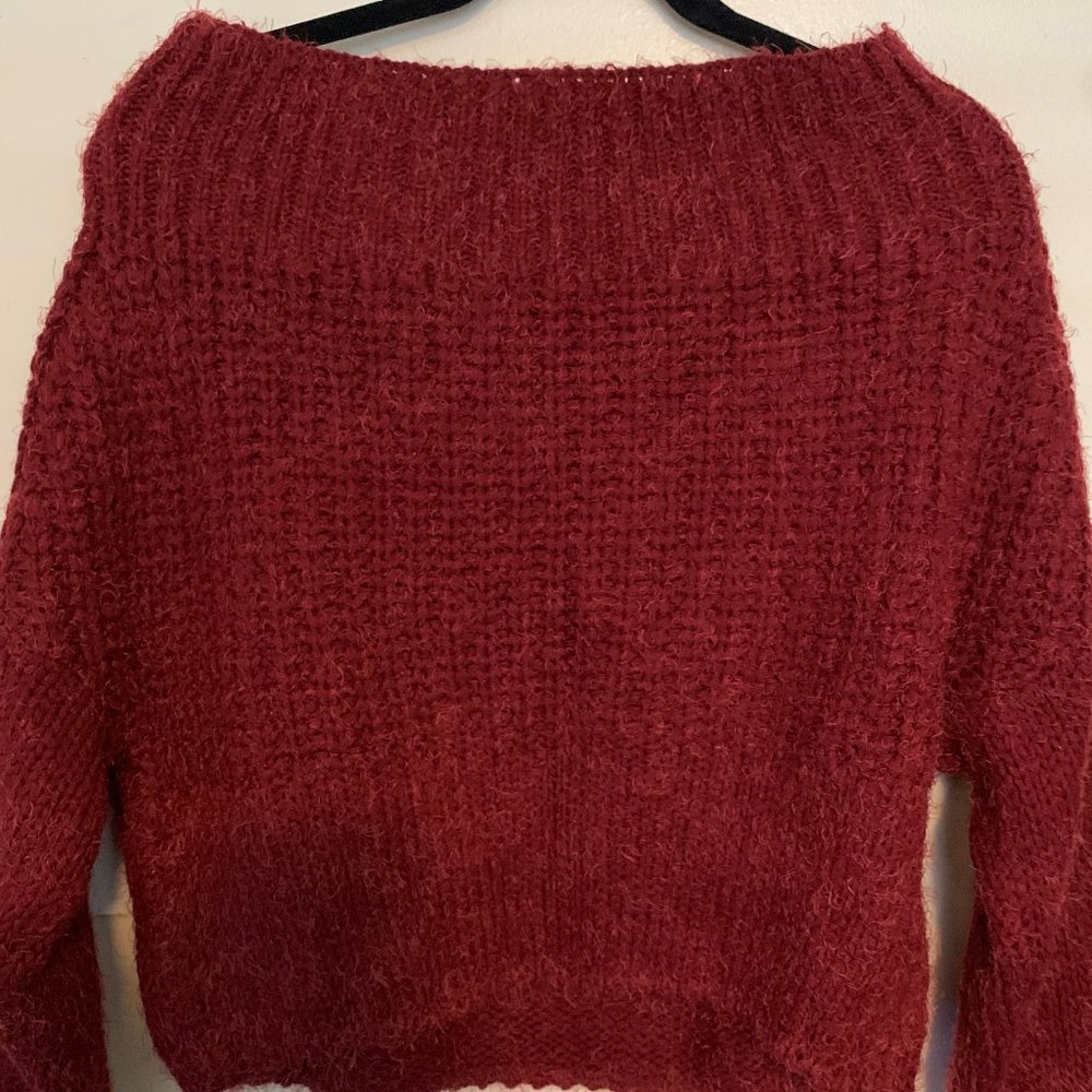 New Off the Shoulder Sweater Maroon color.